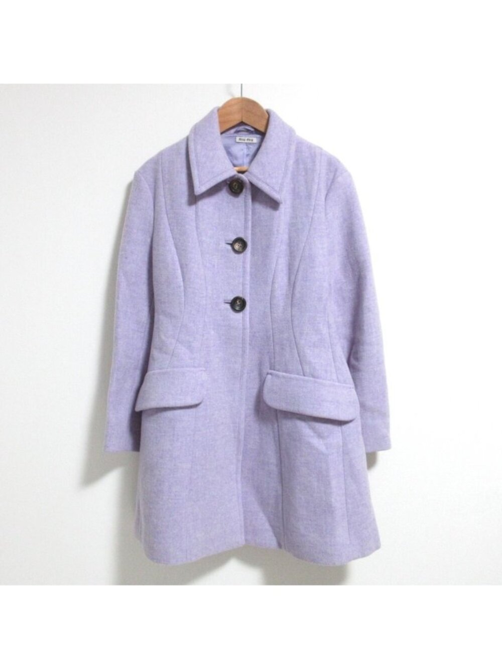 Miu Miu Wool Princess Coat 38 Purple